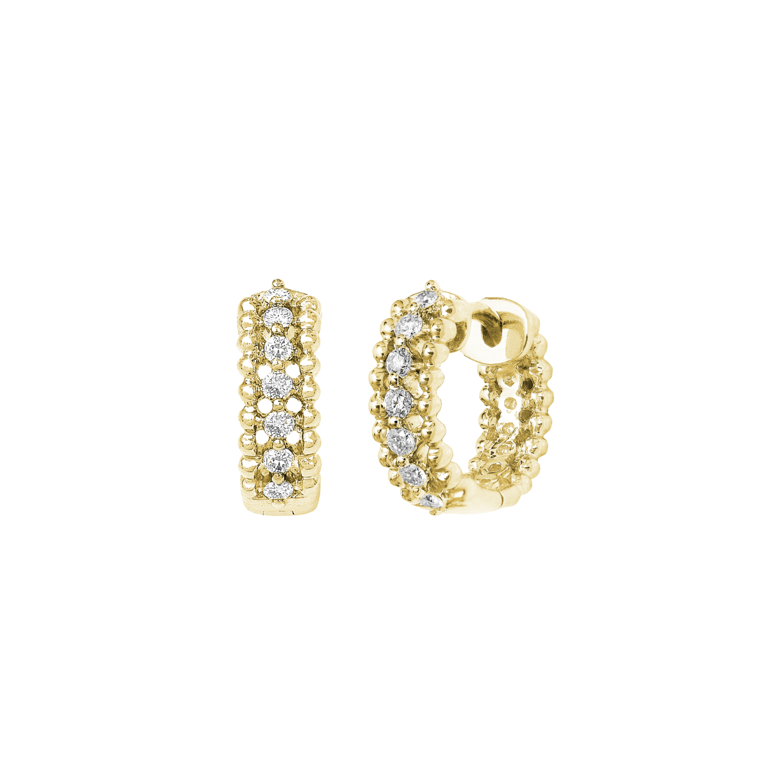 Elégantes boucles d'oreilles créoles en or jaune et diamants portées par Meghan Markle et d'autres célébrités. Bijou cadeau idéal pour un anniversaire, mariage ou fiançailles.