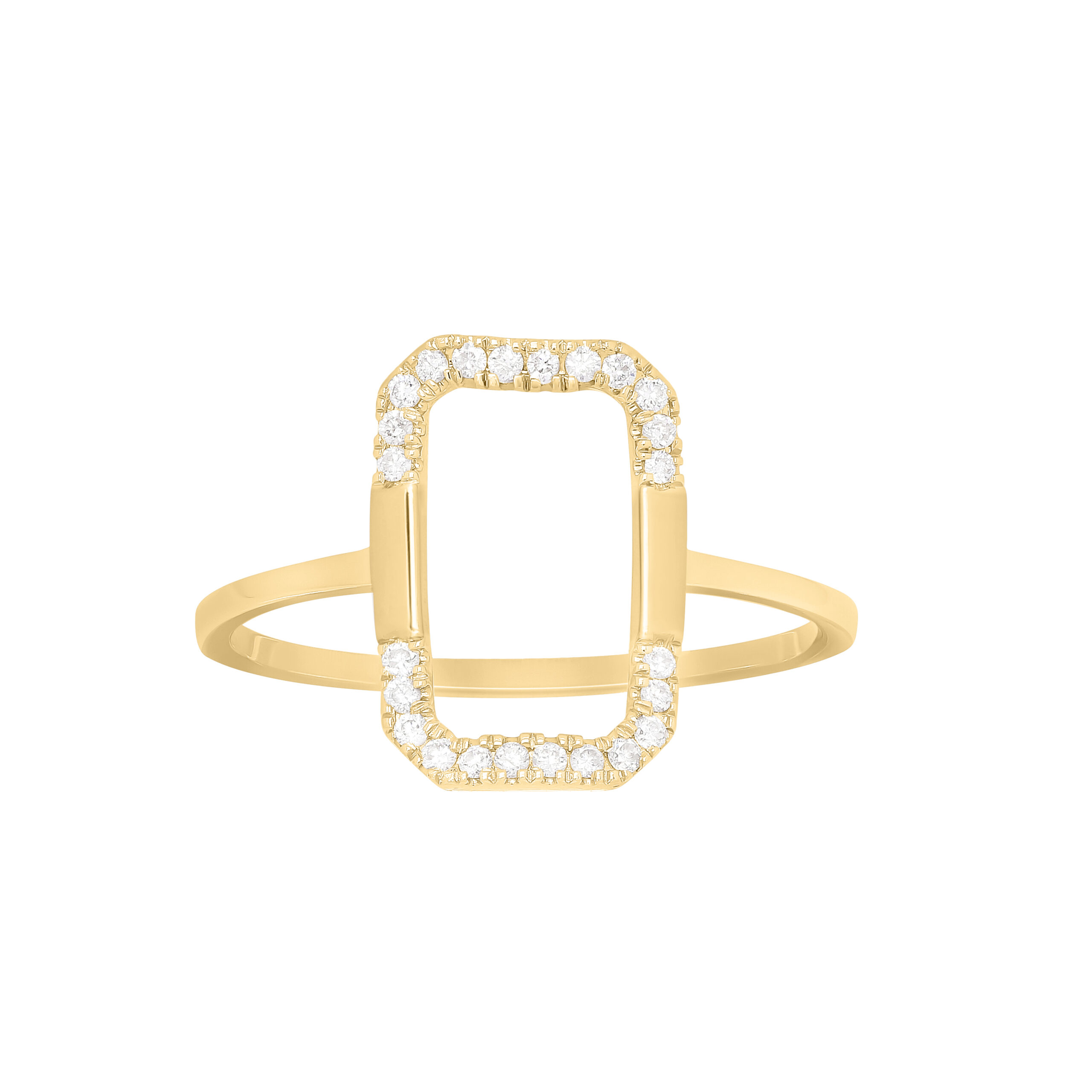 Bague en or blanc rose ou jaune et diamants au style moderne