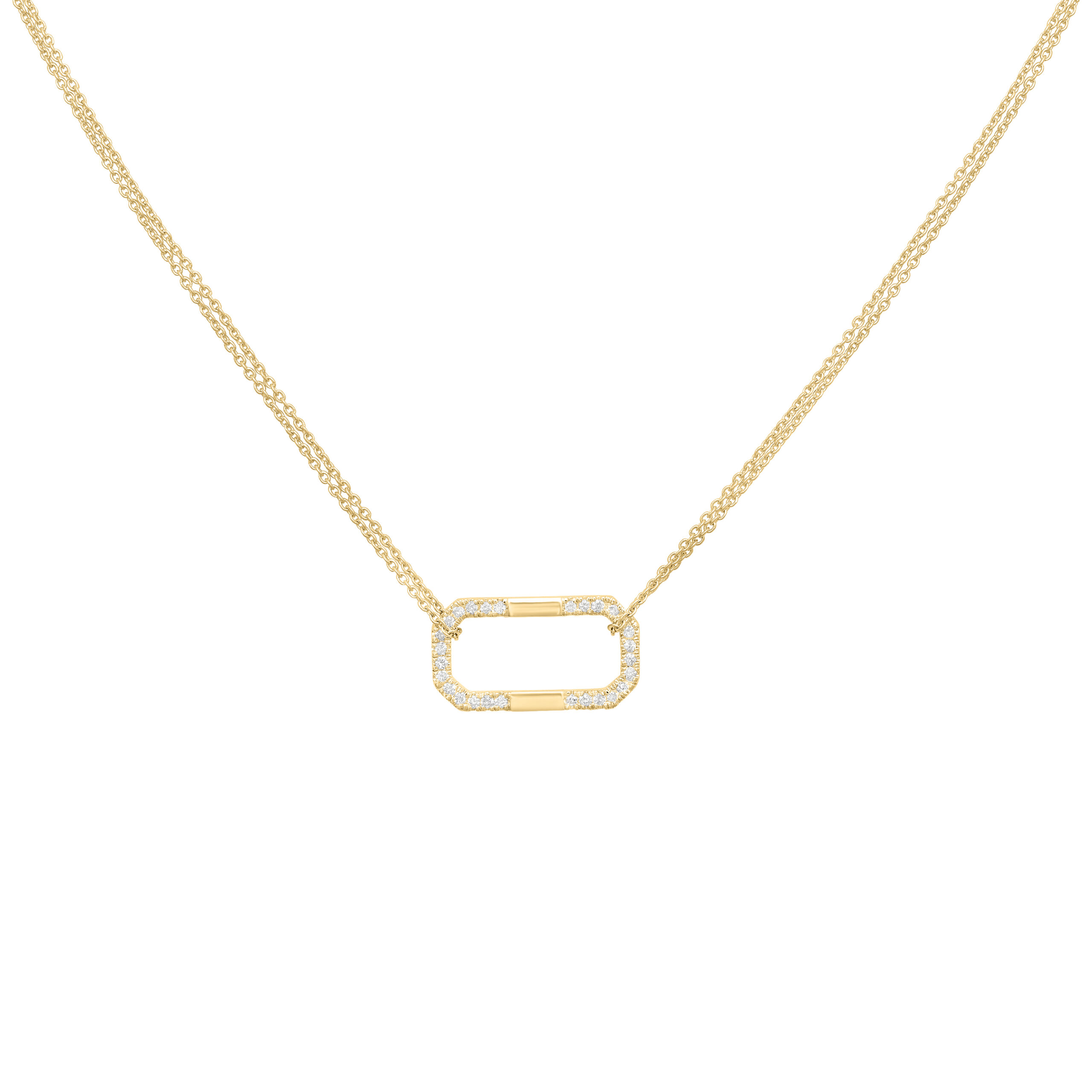 Collier en or jaune et diamants élégant et raffiné. Marque de Joaillerie fine de luxe mode et tendance. Bijou moderne pour femme. Cadeau de noël, d'anniversaire et de mariage idéal. Fabriqué en France.